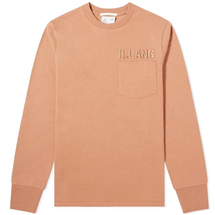 ヘルムート ラング Helmut Lang メンズ 長袖tシャツ ポケット トップス Long Sleeve Embroidered Pocket Tee American Tan Kerdos Be