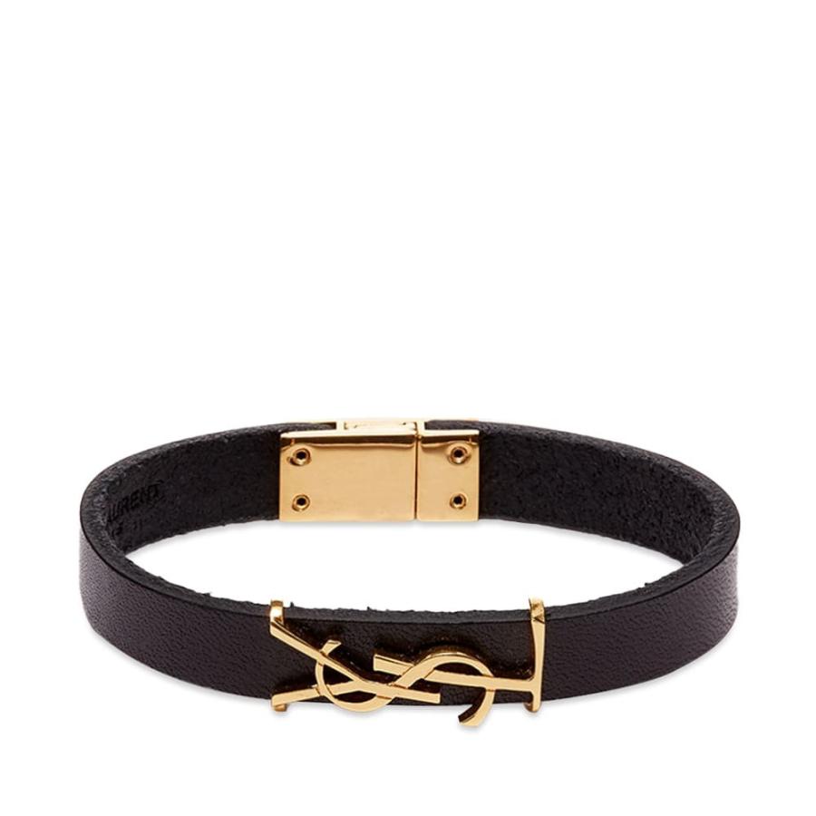 在庫処分大特価 メンズ ブレスレット サンローラン イヴ Laurent Saint イヴ Brown Gold Bracelet Leather Ysl ジュエリー アクセサリー ブレスレット メンズ Laurent Saint サンローラン メンズアクセサリー
