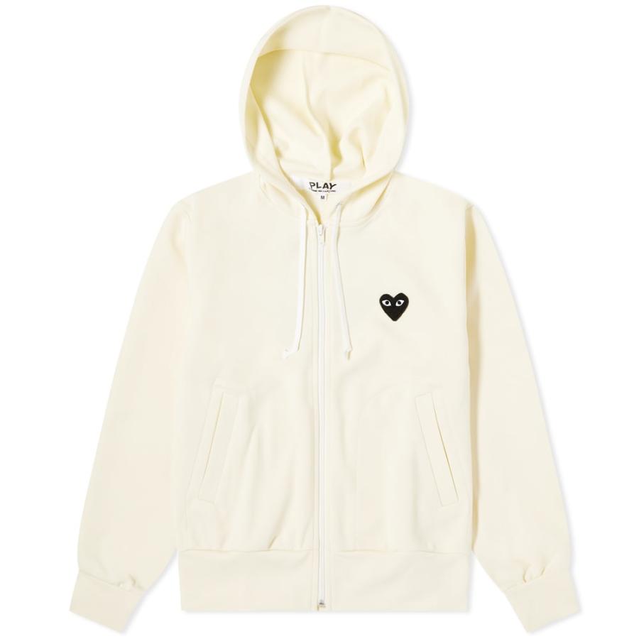 コム デ ギャルソン Comme Des Garcons Play レディース パーカー トップス Black Heart Full Zip Backprint Hoody Ivory Www Mohmmadiyon Com