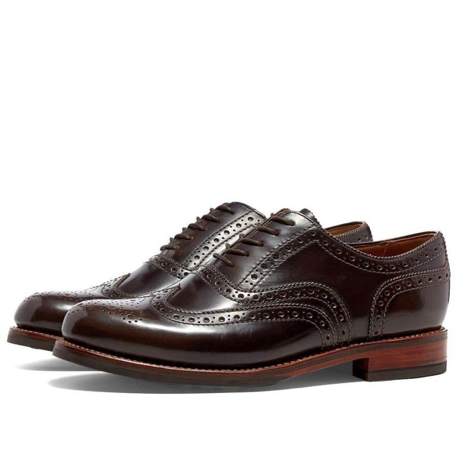 グレンソン Grenson メンズ 革靴 ビジネスシューズ メダリオン シューズ Stanley Pickled 買物 Shine High 靴 Walnut Brogue
