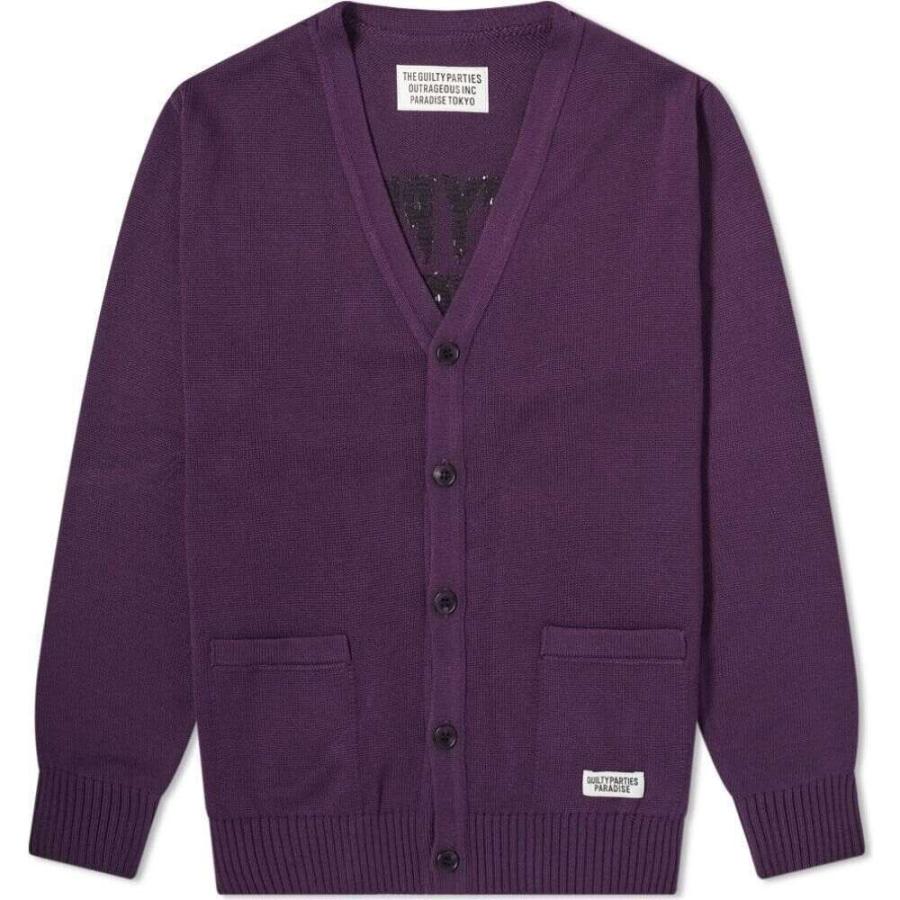 春夏新色 ワコマリア Wacko Maria メンズ カーディガン トップス Classic Cardigan Purple 限定製作 Dp3akb Jatengprov Go Id