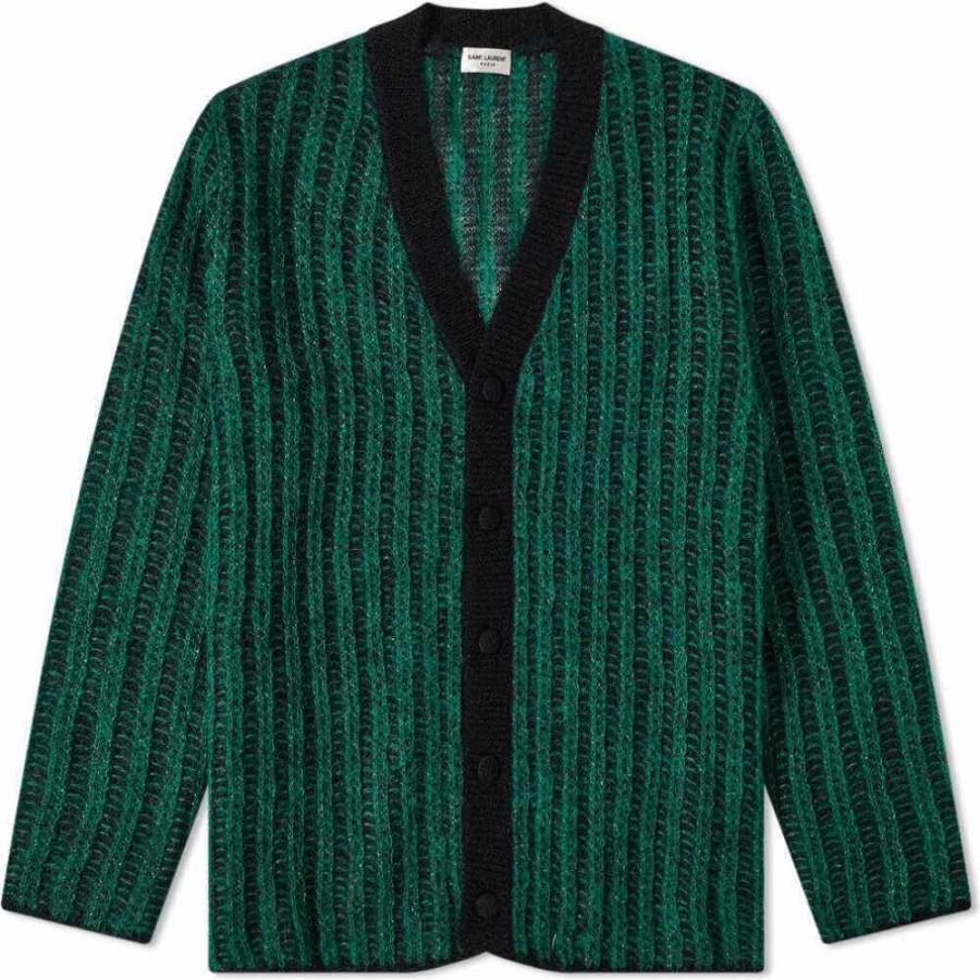 イヴ サンローラン Saint Laurent メンズ カーディガン トップス Skate Mohair Cardigan Bright Green Black Sc Ff63ccc3a9 フェルマート Fermart 1号店 通販 Yahoo ショッピング