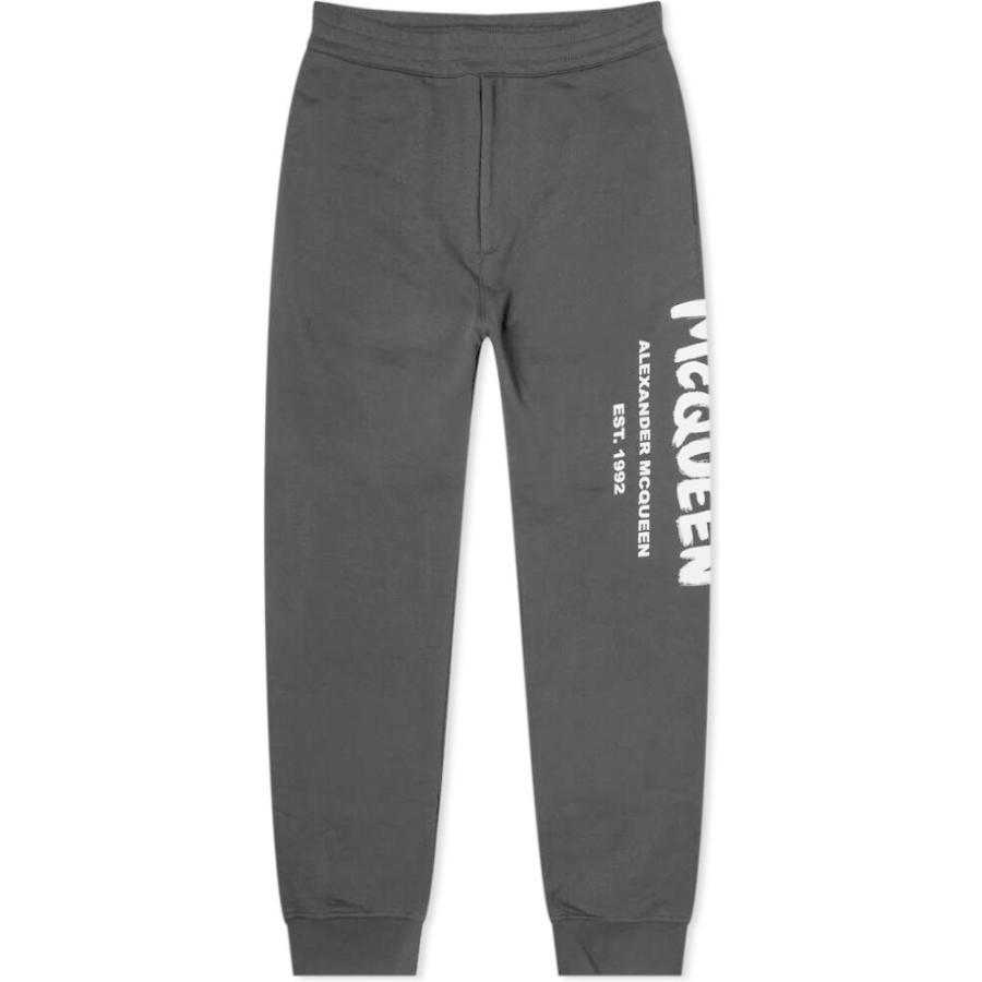 人気特価激安 アレキサンダー マックイーン Alexander Mcqueen メンズ スウェット ジャージ ボトムス パンツ Graffiti Logo Sweat Pant Black Ivory 最新の激安 Www Gran Gusto It