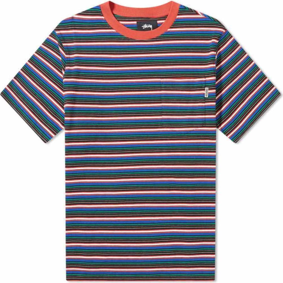【税込?送料無料】 Mini トップス Tシャツ メンズ Stussy ステューシー Stripe Red Crew 半袖