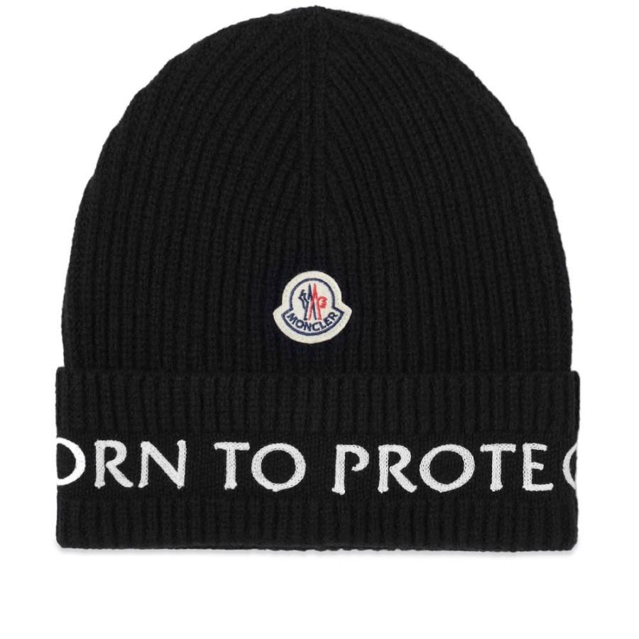 モンクレール Moncler メンズ メンズファッション ニット Black ビーニー 帽子 ビーニー Born To Beanie フェルマート 1