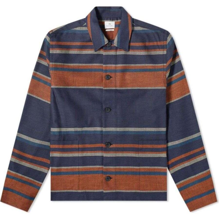 爆安プライス ポールスミス Paul Smith メンズ アウター オーバーシャツ Blanket Stripe Overshirt Blue Orange 注目の Iri Aiou Edu Pk