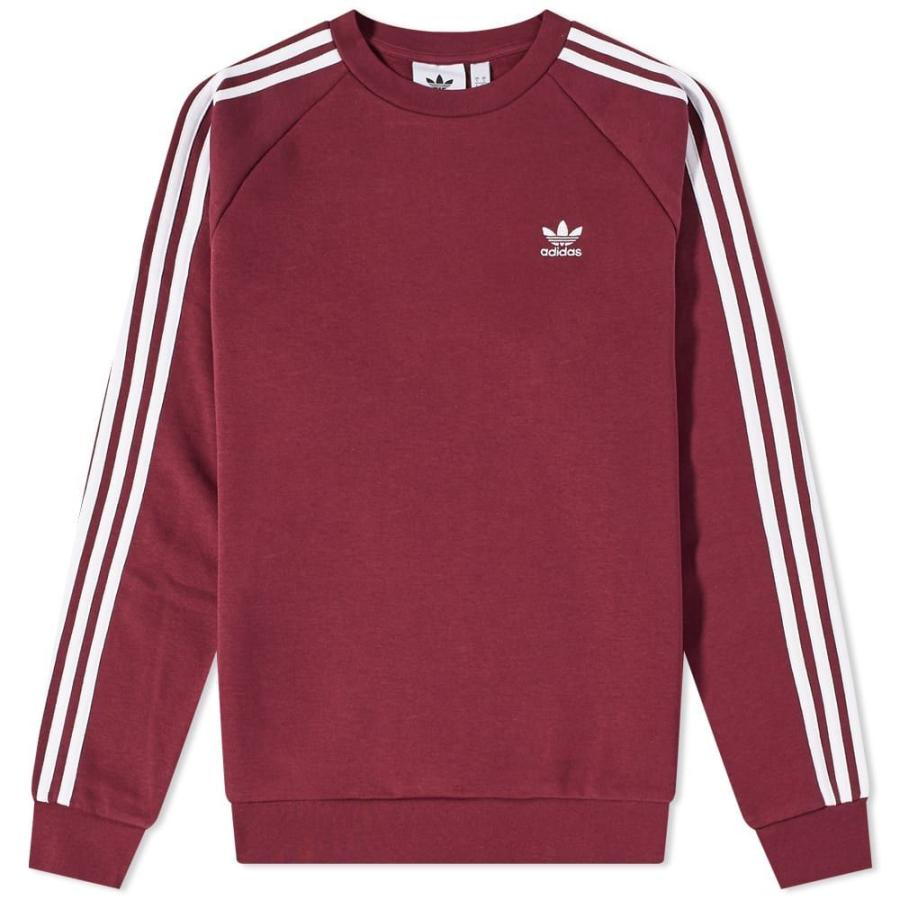 安く 買う 方法 アディダス Adidas メンズ スウェット トレーナー トップス 3 Stripe Crew Sweat Victory Crimson 激安在庫 Superavila Com