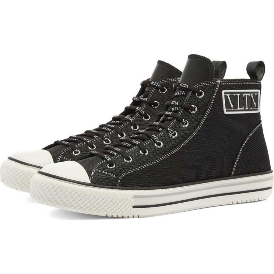 メーカー包装済 ヴァレンティノ Valentino メンズ スニーカー シューズ 靴 Vltn Logo Patch Canvas Hi Top Sneaker Black 人気絶頂 Demogate Com