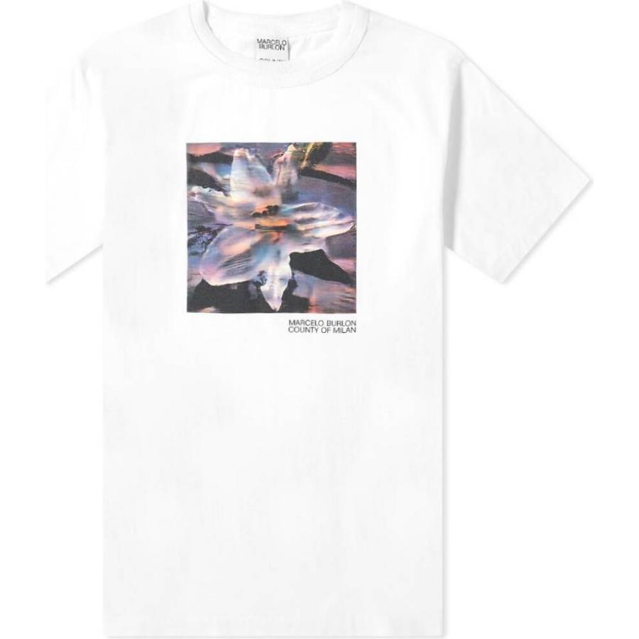 安心の日本製 マルセロバーロン Marcelo Burlon メンズ Tシャツ トップス Lilium Double Neck Rib Tee White Violet 最安値に挑戦 Gestion Etechnologies Shop