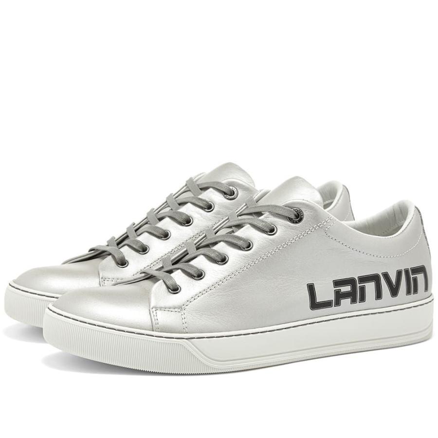 ランバン Lanvin メンズ スニーカー ローカット シューズ 靴 Printed Logo Low Top Sneaker Metallic Grey Supersport Tn