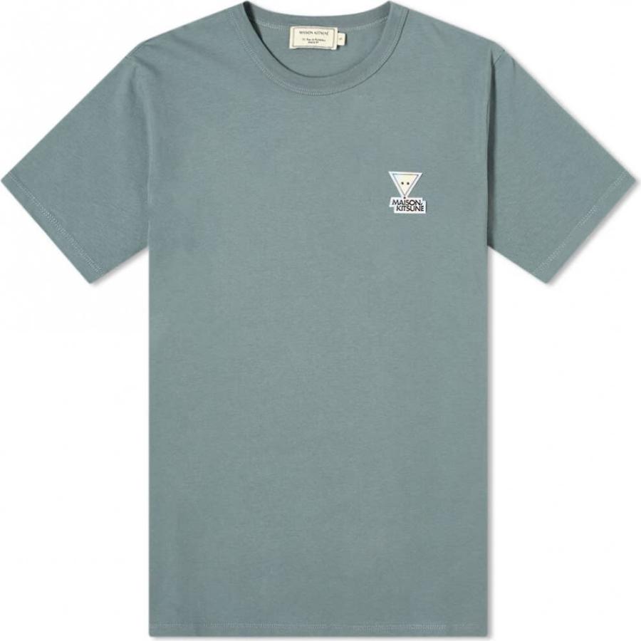 メゾン キツネ Maison Kitsune メンズ Tシャツ トップス Triangle Fox Hologram Tee Blue Green Installatieserviceboxtel Nl