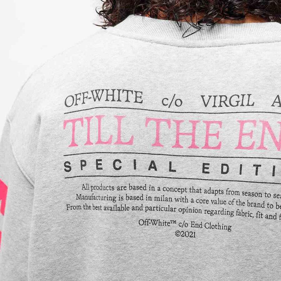 予約販売品 Off White オフホワイト Melange Grey Sweat Crew End The Till トップス スウェット トレーナー レディース Off White オフホワイト レディース スウェット トレーナー トップス