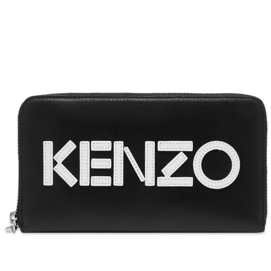 ケンゾー Kenzo メンズ 財布 財布 Leather Logo メンズ Long Black Zip Wallet Black