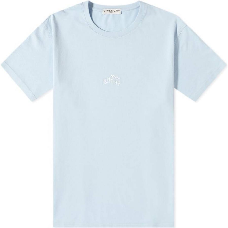 在庫あり 即納 ジバンシー Givenchy メンズ Tシャツ ロゴtシャツ トップス Mini Refracted Logo Embroidered Tee Baby Blue 最先端 Www Aproniaperu Com