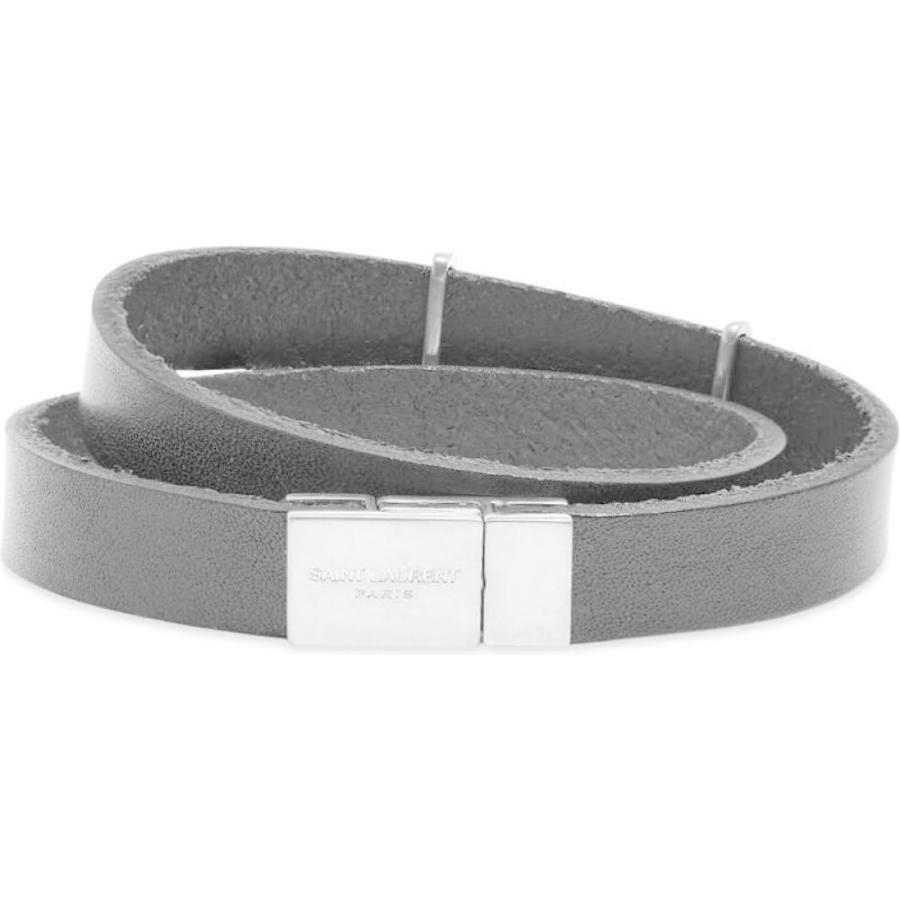 イヴ サンローラン Saint Laurent メンズ ブレスレット ラップブレス ジュエリー アクセサリー Ysl Logo Double Wrap Bracelet Black Silver Sc Ffd6bc3318 フェルマート Fermart 1号店 通販 Yahoo ショッピング
