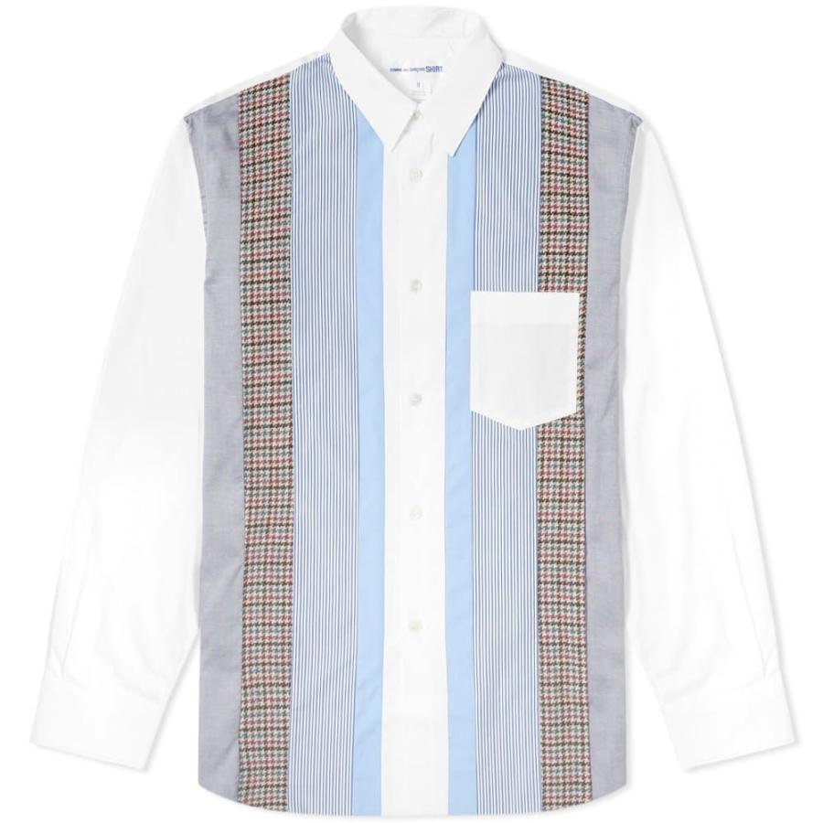 コム デ ギャルソン Comme Des Garcons Shirt メンズ シャツ トップス Multi Fabric Panel Shirt White Supersport Tn