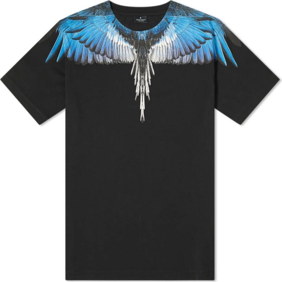 マルセロバーロン Marcelo Burlon メンズ Tシャツ トップス Wings Shoulder Tee Black Blue Www Oem35 Com