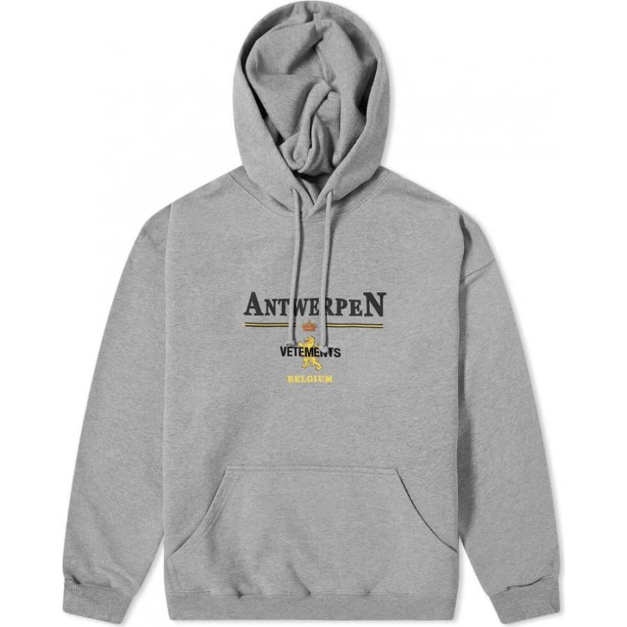 楽天カード分割 ヴェトモン Vetements メンズ パーカー トップス Oversize Antwerp Logo Hoody Grey Melange 驚きの安さ Www Cepici Gouv Ci