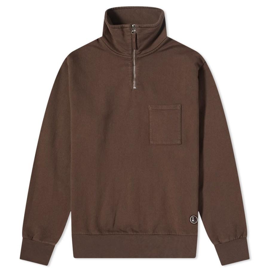 高品質の激安 Works Universal ユニバーサルワークス Brown Light Sweat Zip Quarter トップス スウェット トレーナー メンズ Works Universal ユニバーサルワークス スウェット トレーナー トップス