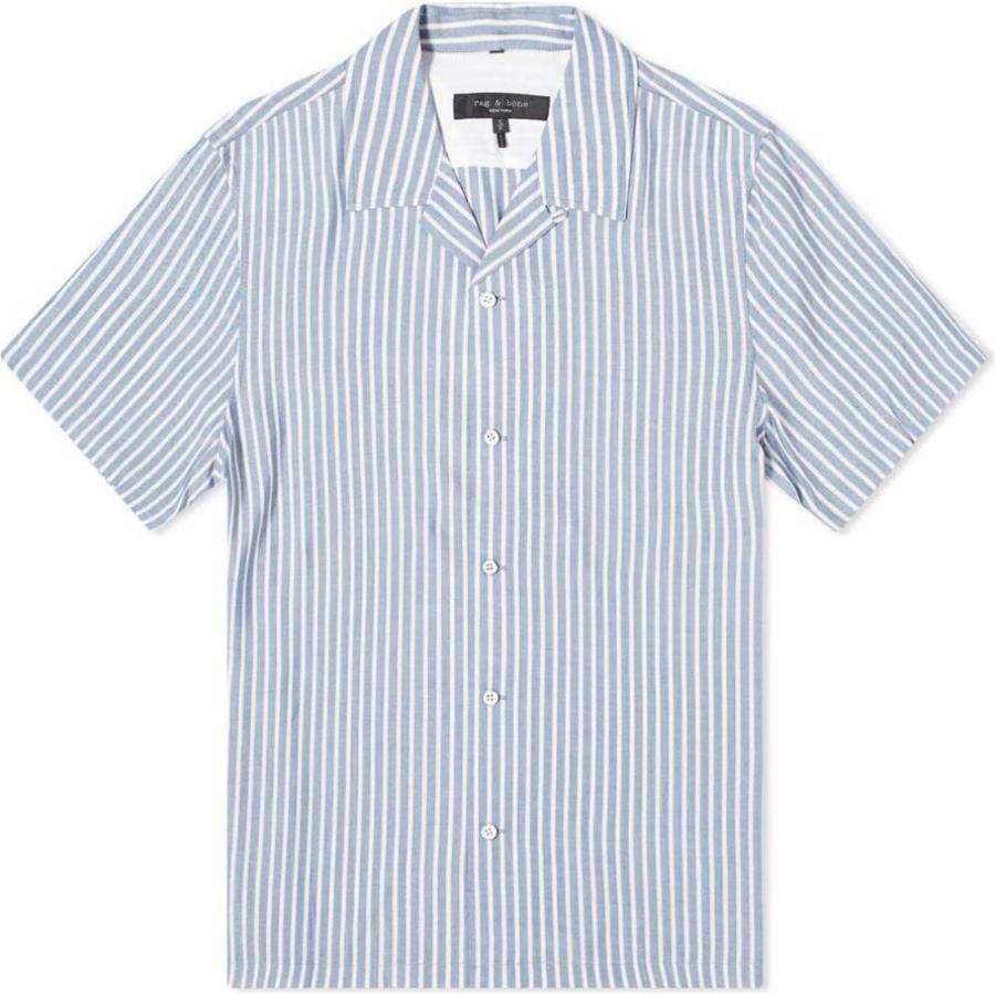 ラグ ボーン Rag Bone メンズ 半袖シャツ トップス Avery Shirt Blue Stripe Www Hurryyat Net