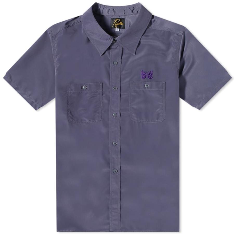 人気アイテム Logo Sleeve Short トップス 半袖シャツ メンズ Needles ニードルズ Work Purple Smoke Shirt 半袖