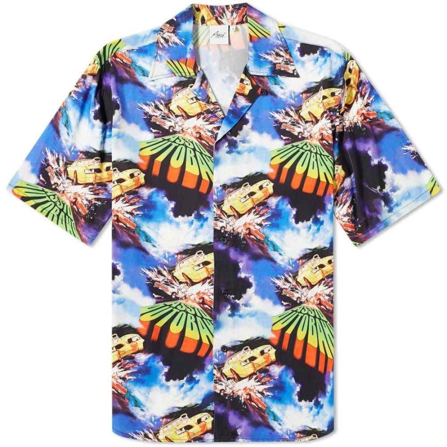 アッシド Assid メンズ 激安通販 半袖シャツ アロハシャツ トップス Short Sleeve Hawaiian All Shirt Over Autobahn Print