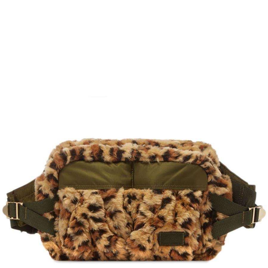 サカイ Sacai メンズ ボディバッグ ウエストポーチ バッグ X Porter Yoshida Co Leopard Faux Fur Waist Bag Beige Supersport Tn