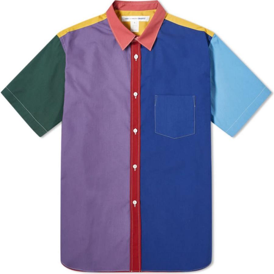 魅力的な コム デ ギャルソン Comme Des Garcons Shirt メンズ 半袖シャツ トップス Short Sleeve Colour Block Shirt Red Mix 在庫あり 即納 Zoetalentsolutions Com