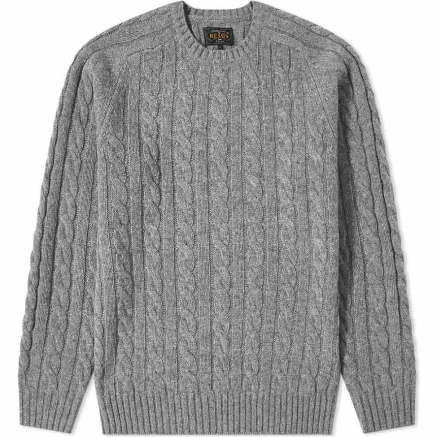 ビームス プラス Beams Plus メンズ ニット セーター トップス 5g Cable Crew Knit Grey Sc Fff フェルマート Fermart 1号店 通販 Yahoo ショッピング