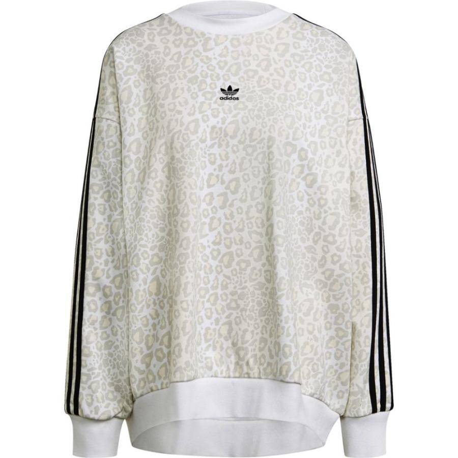 今日の超目玉 スウェット トレーナー レディース Adidas アディダス レディース スウェット トレーナー アディダス Adidas トップス Leopard White White Aop Sweatshirt Crew トップス Pitofoursoulsrescue Com