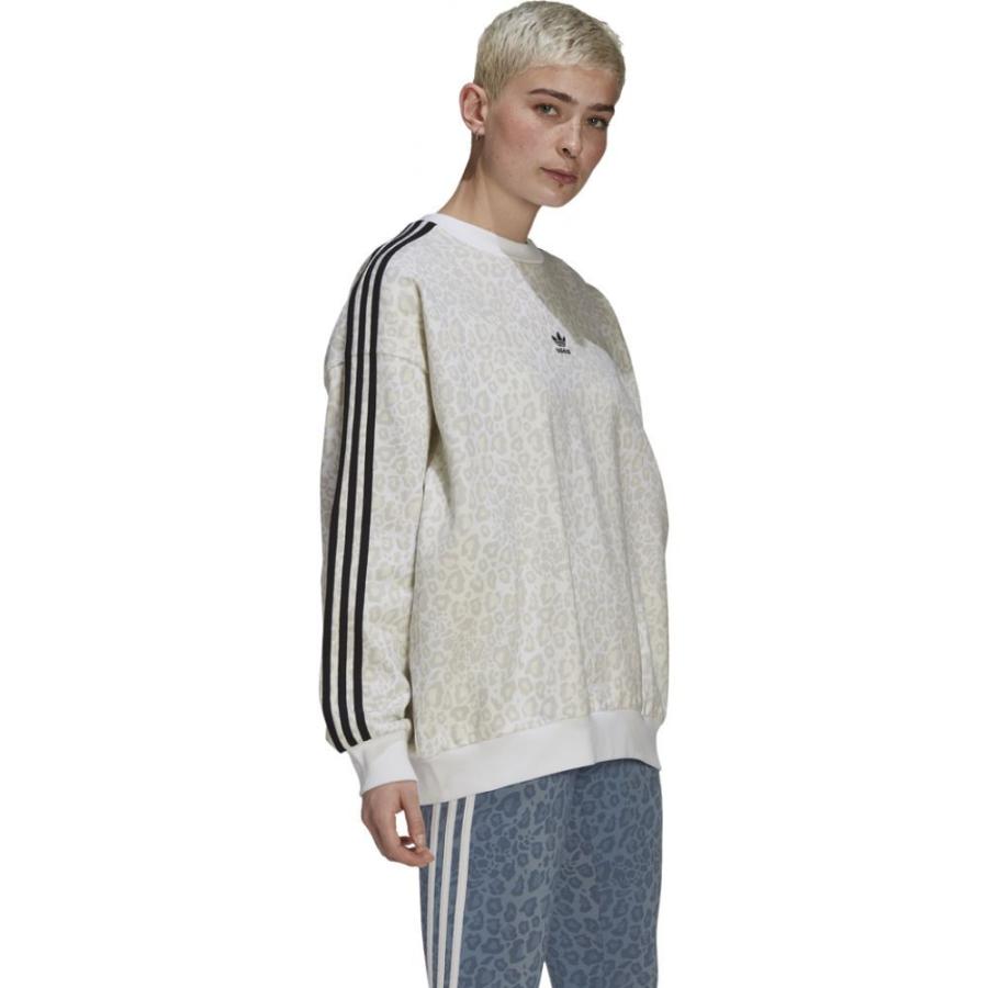 今日の超目玉 スウェット トレーナー レディース Adidas アディダス レディース スウェット トレーナー アディダス Adidas トップス Leopard White White Aop Sweatshirt Crew トップス Pitofoursoulsrescue Com