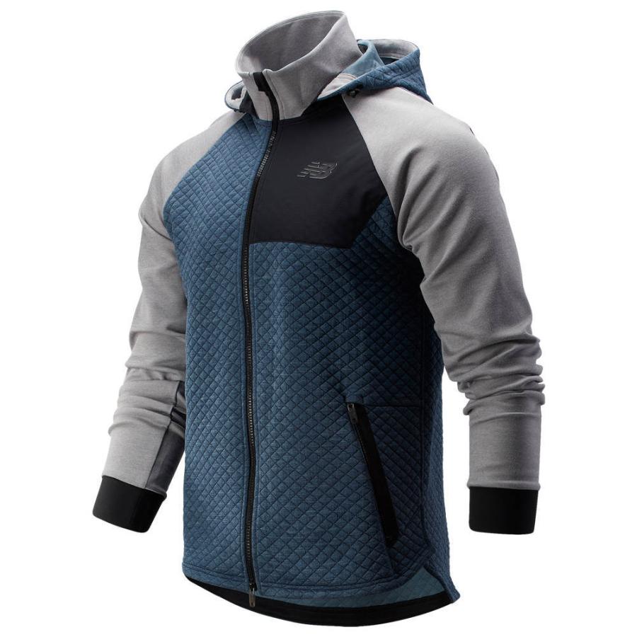 オリジナル ニューバランス New Balance メンズ フィットネス・トレーニング フード ジャケット トップス Heat Loft Full-Zip Fleece Hooded Jacket Athletic Grey, ナガオカキョウシ 72daac52