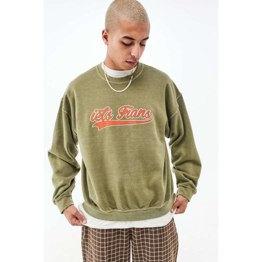 可愛いクリスマスツリーやギフトが トップス スウェット トレーナー メンズ Frans Iets アーバンアウトフィッターズ アーバンアウトフィッターズ Frans Iets Khaki Khaki Sweatshirt Logo Script トップス