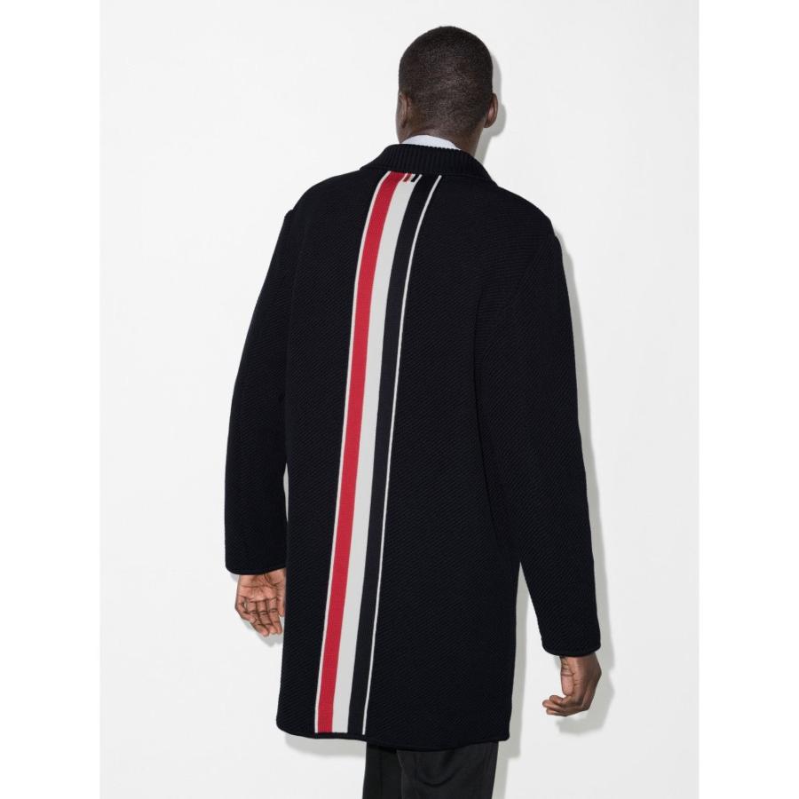 トム ブラウン Thom Browne メンズ コート アウター Rwb Stripe Single Breasted Coat Blue 注目ブランド