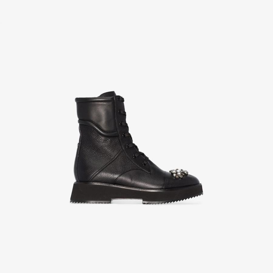 ジミー チュウ Jimmy Choo レディース ブーツ シューズ 靴 Black Hadley Embellished Leather Boots Black Apaproduction Fr