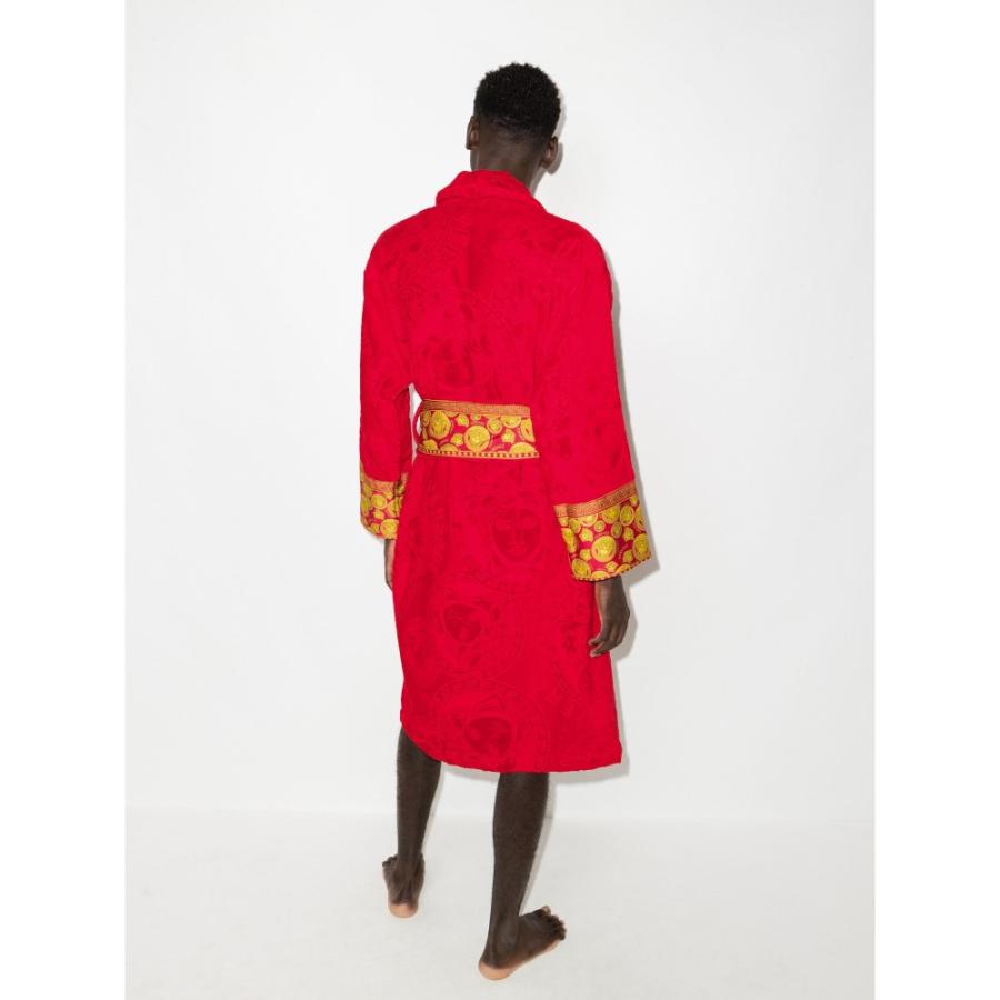 ヴェルサーチェ Versace robe メンズ ガウン バスローブ インナー 下着 Medusa Amplified Medusa メンズ cotton robe red yh2