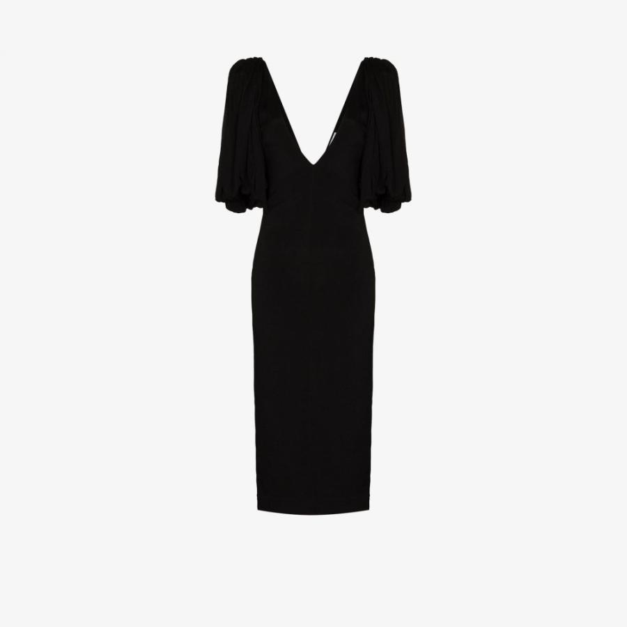 アウトレット新品 レジーナ ピヨ Rejina Pyo レディース パーティードレス Vネック ミドル丈 ワンピース ドレス Norma V Neck Midi Dress Black 専門 買取 Fixinox Com Br
