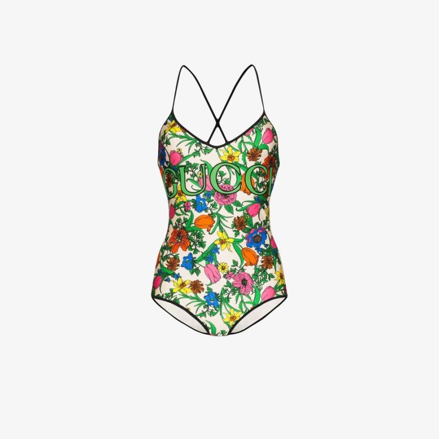 グッチ Gucci レディース ワンピース 水着 ビーチウェア Pop Flora Print Swimsuit Green Homepropertymanagement Net Au