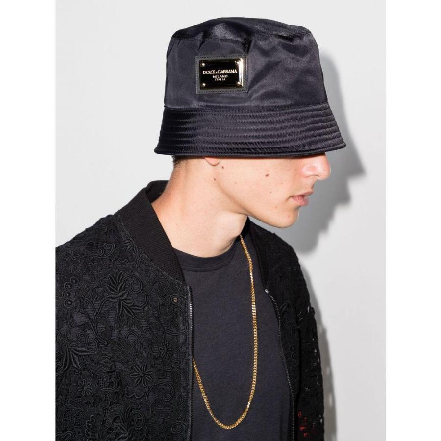 ドルチェ&ガッバーナ Dolce & Gabbana メンズ ハット バケットハット 帽子 black logo bucket hat black｜fermart｜04