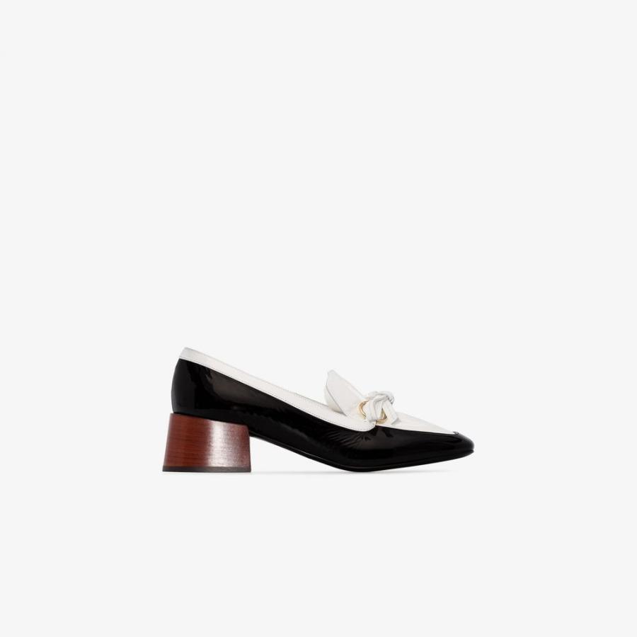 ロエベ Loewe レディース ローファー オックスフォード スクエアトゥ シューズ 靴 Black And White 50 Square Toe Patent Leather Loafers Black Www Vividarts Co Uk