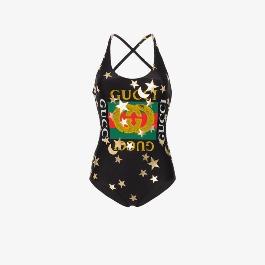 グッチ Gucci レディース ワンピース 水着 ビーチウェア Moon And Star Logo Swimsuit Black Supersport Tn