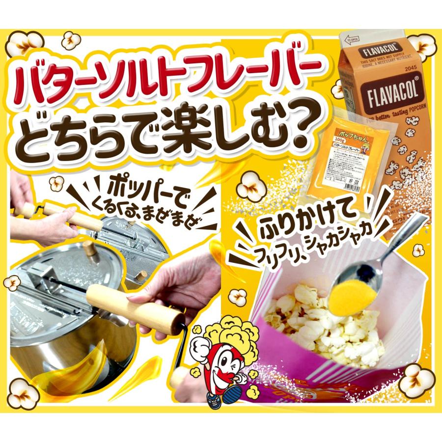 ポップちゃん バターソルトフレーバー500g FLAVACOL ポップコーン 調味