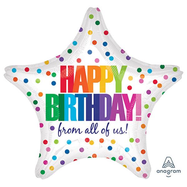 19インチ スター 約48cm ハッピーバースデー フロムオールオブアスドッツ Ang 1枚販売 フェスティバルプラザ 通販 Paypayモール