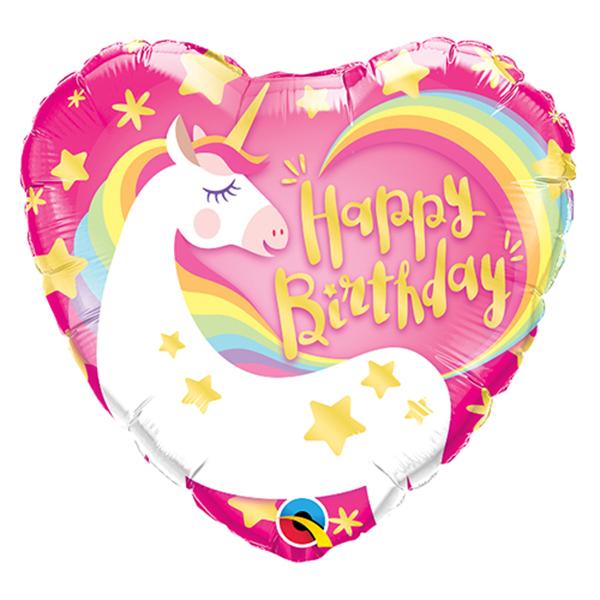 18インチ ハート 約45cm バースデー マジカルユニコーン Pin 1枚販売