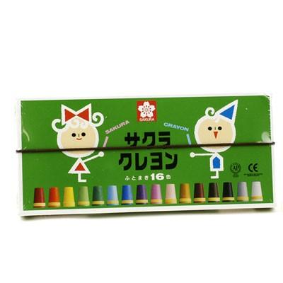 サクラクレパス クレヨン 16色 バンド付太巻き(LY16R) 文具 文房具