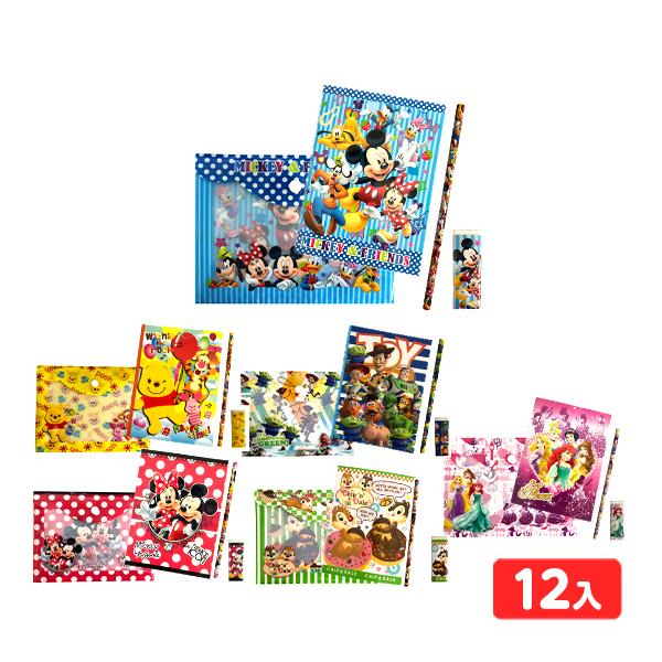 ディズニー BIGポーチ 文具セット 12入 景品 おもちゃ お祭り 縁日