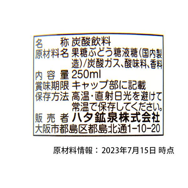 ハタ鉱泉 ペットボトルラムネ ハタ PET ラムネですよ (ビー玉入) 250ml