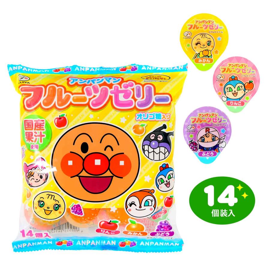 不二家（FUJIYA） アンパンマン フルーツゼリー 14個装入 駄菓子 お