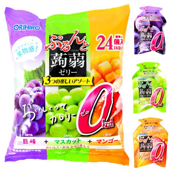 オリヒロ ぷるんと蒟蒻ゼリー カロリーゼロ パウチ 432g(約24個装入