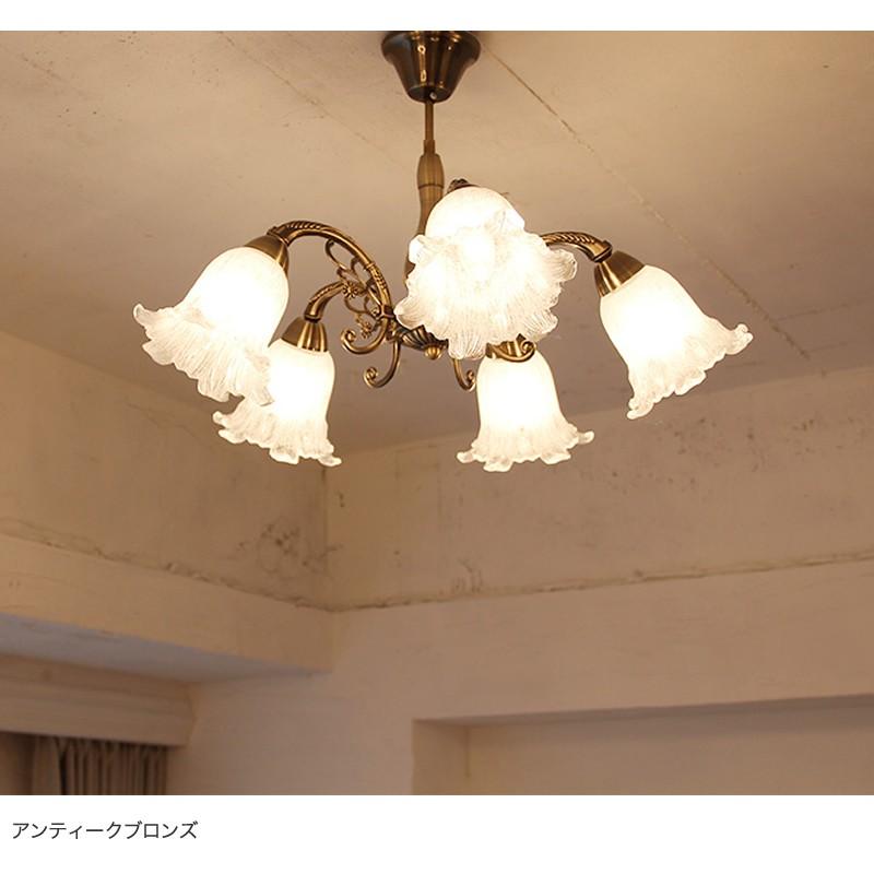 シャンデリア ラ・ヴェリテ 5灯 アンティーク ホワイト